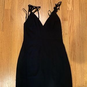 NBD black strappy dress